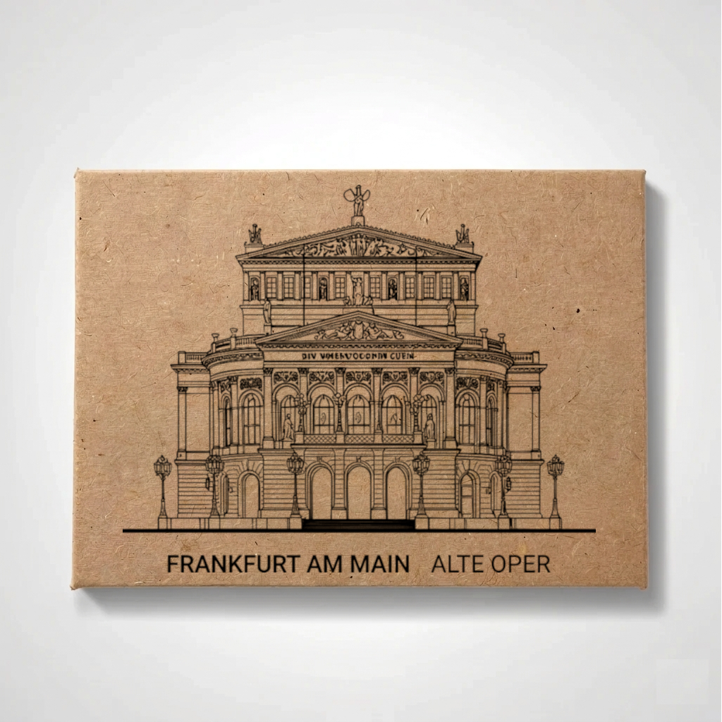 Frankfurt am Main - Alte Oper | Handgefertigter architektonischer Kühlschrankmagnet