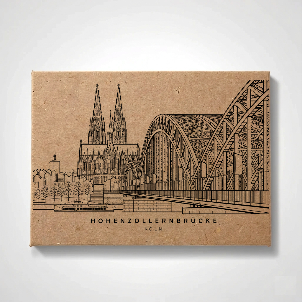 Cologne - Hohenzollern bridge | Handcrafted Architectural Fridge Magnet | Cologne Souvenir
