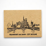 Frankfurt am Main - Stadt-Skyline | Handgefertigter architektonischer Kühlschrankmagnet