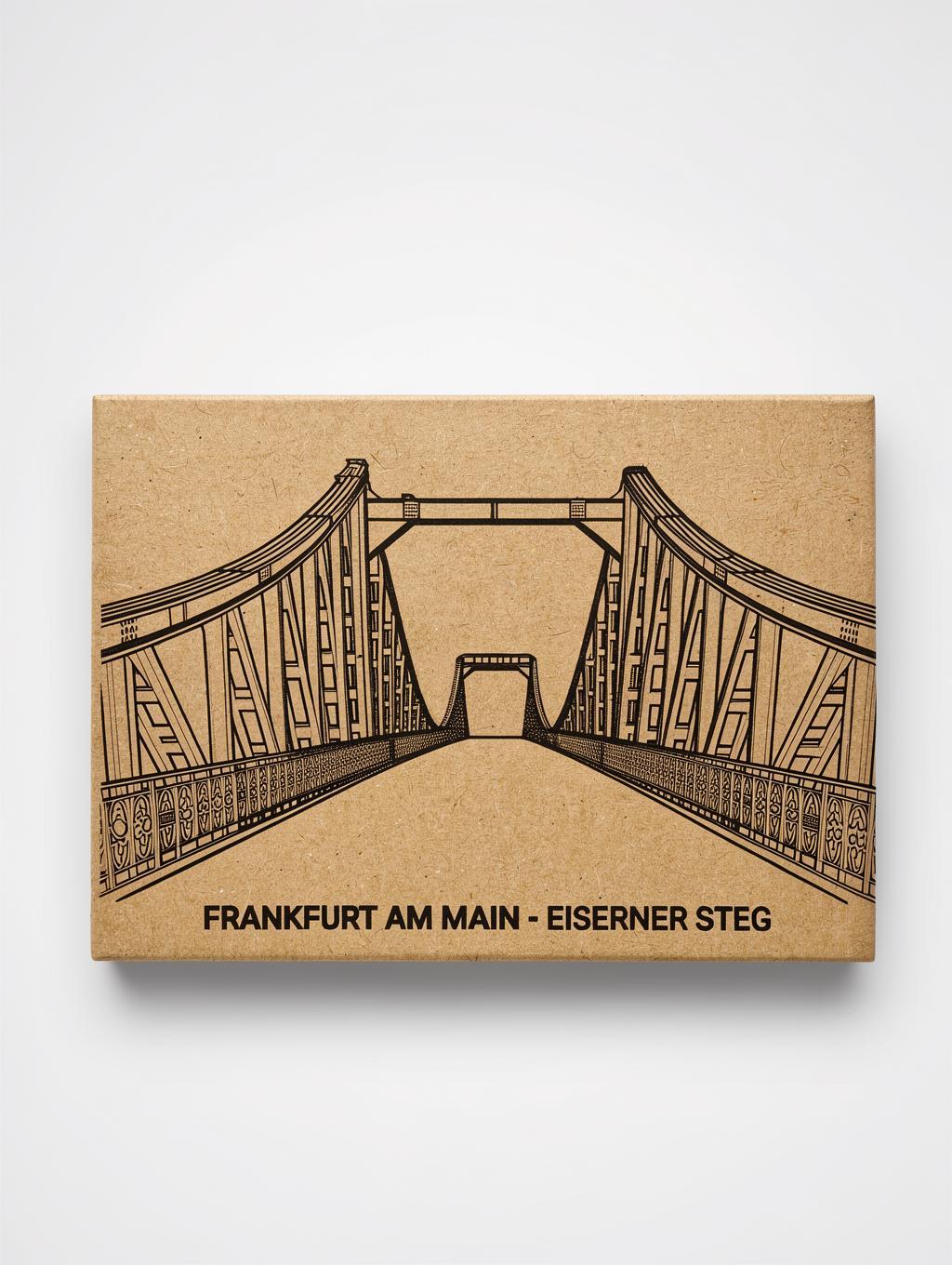 Frankfurt am Main - Eiserner Steg | Handgefertigter architektonischer Kühlschrankmagnet
