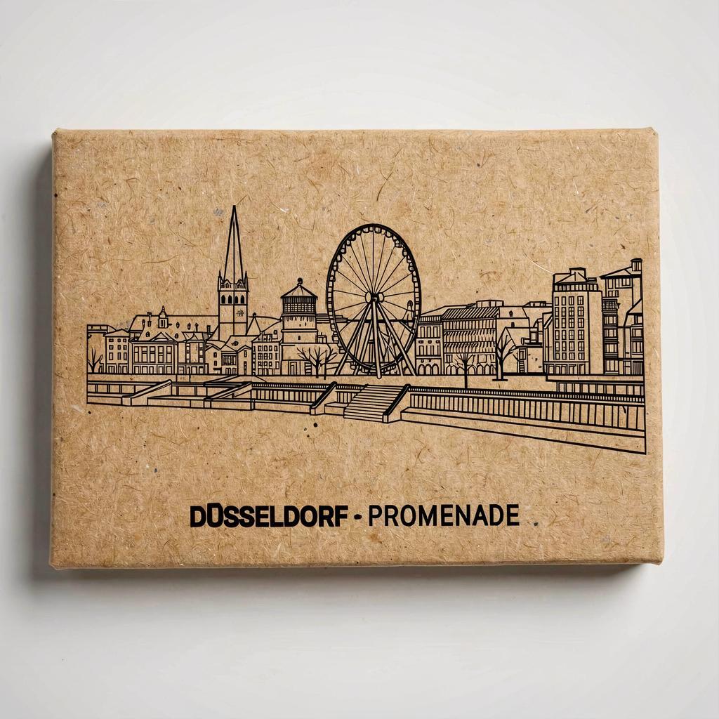 Düsseldorf - Promenade | Handgefertigter architektonischer Kühlschrankmagnet