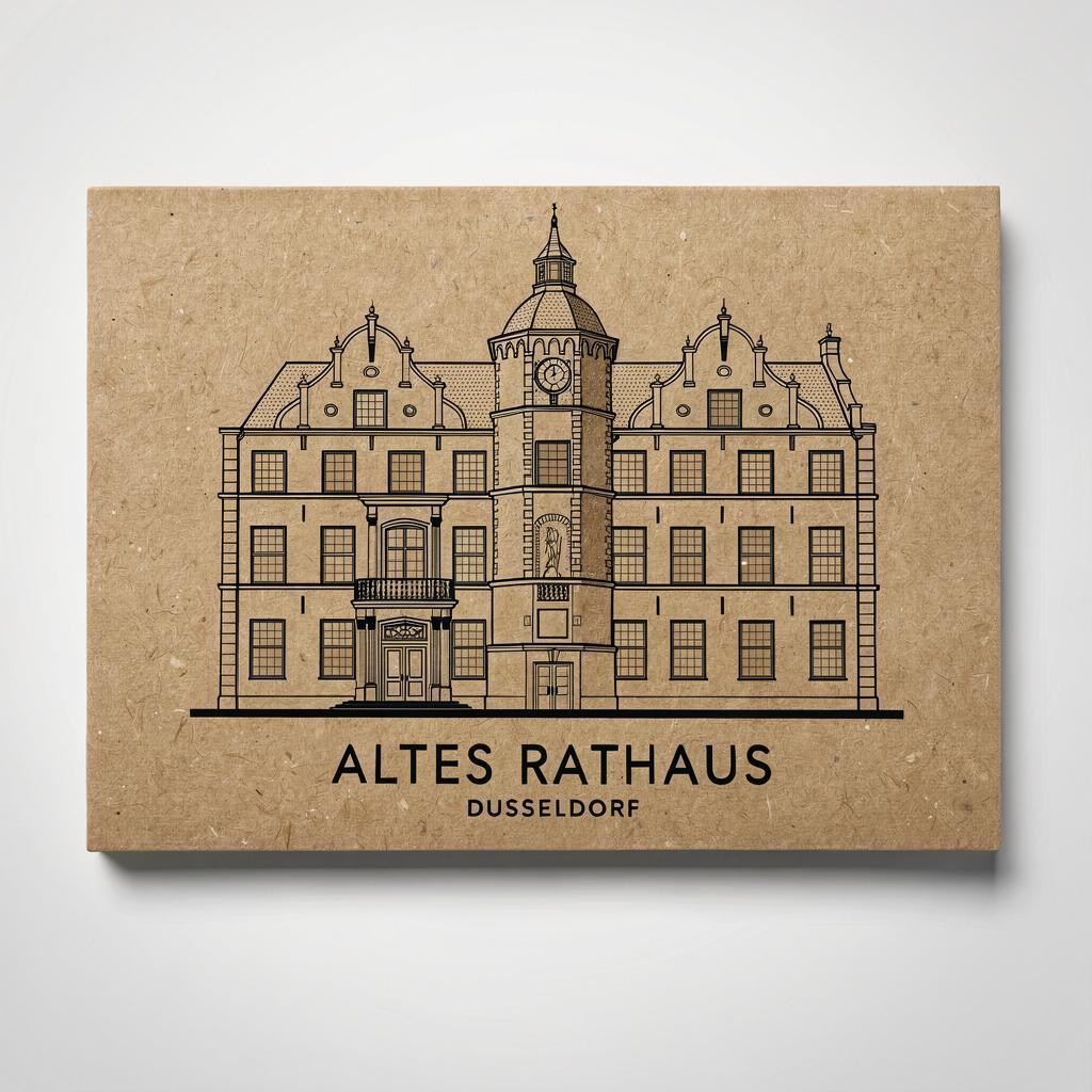 Düsseldorf - Altes Rathaus | Handgefertigter architektonischer Kühlschrankmagnet