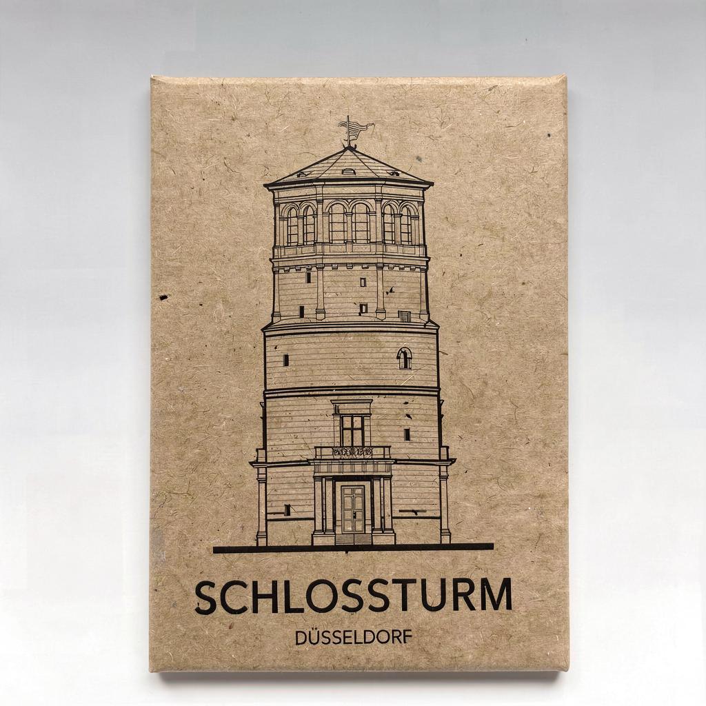 Düsseldorf - Schlossturm | Handgefertigter architektonischer Kühlschrankmagnet