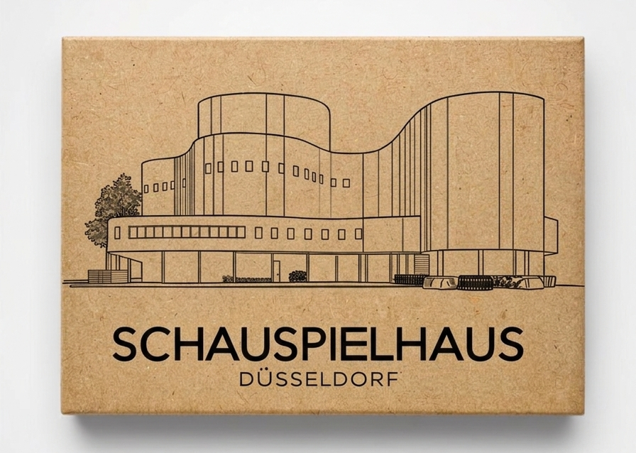Düsseldorf - Schauspielhaus | Handgefertigter architektonischer Kühlschrankmagnet