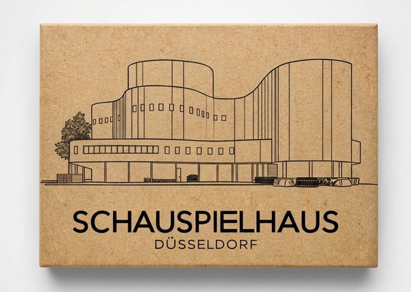 Düsseldorf - Schauspielhaus | Handgefertigter architektonischer Kühlschrankmagnet