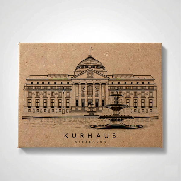 Handmade Fridge Magnet Souvenir - Wiesbaden - Kurhaus