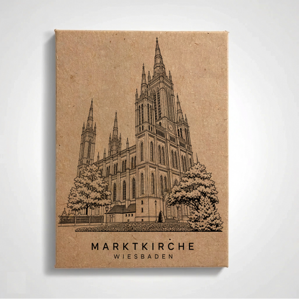 Handgemachter Kühlschrankmagnet Souvenir - Wiesbaden - Marktkirche