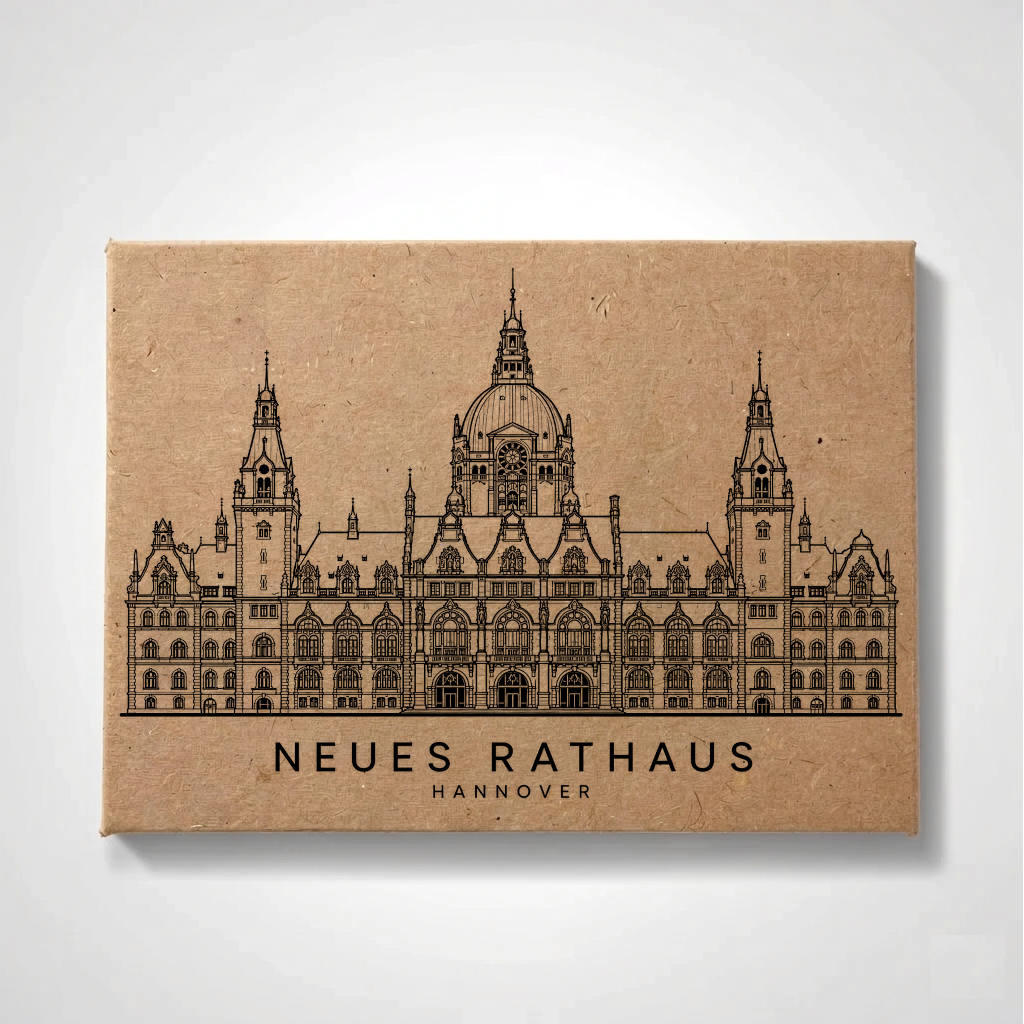 Hanover Fridgemagnet - New City Hall (Neues Rathaus) -  Hanover Souvenir