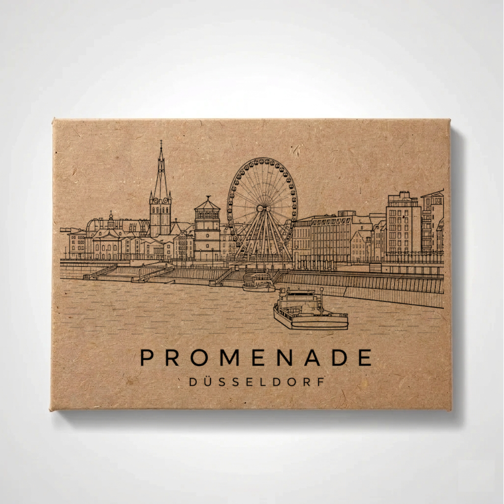 Düsseldorf - River Bank | Handcrafted Architectural Fridge Magnet