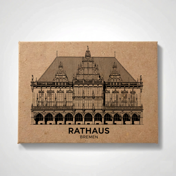 Bremen – Rathaus | Handgefertigter architektonischer Kühlschrankmagnet |. Bremen Souvenir