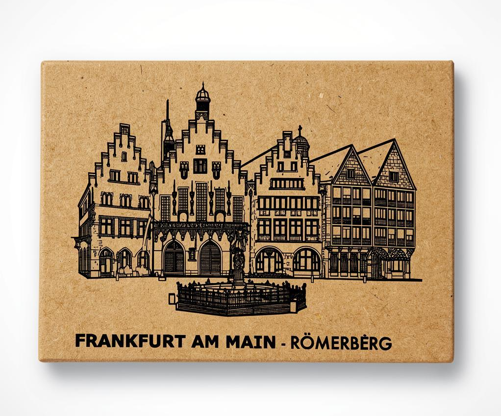 Frankfurt am Main - Römerberg | Handcrafted Architectural Fridge Magnet