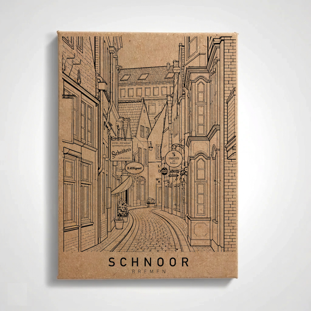 Bremen - Schnoor | Handcrafted Architectural Fridge Magnet |. Bremen Schnoor Souvenier