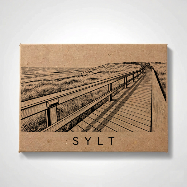 Handmade Fridge Magnet - Wooden Path - Sylt